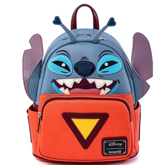 NWT- Loungefly Disney Stitch Experiment Womens 626 Faux Leather Mini BackPack - Picture 11 of 15